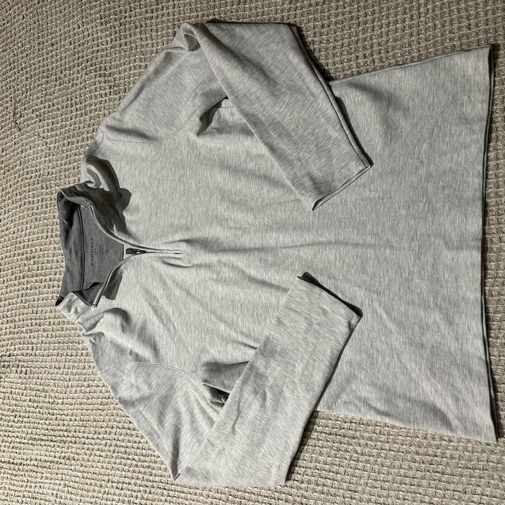 Mizzen + Main Gray Half Zip Pullover